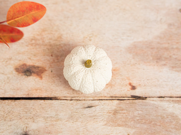 3D White and Gold Concrete Pumpkins