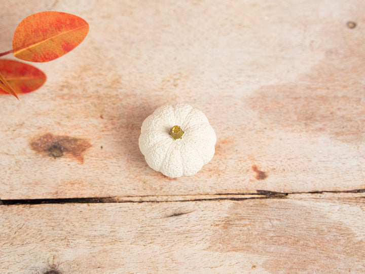 3D White and Gold Concrete Pumpkins