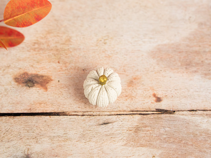 3D White and Gold Concrete Pumpkins