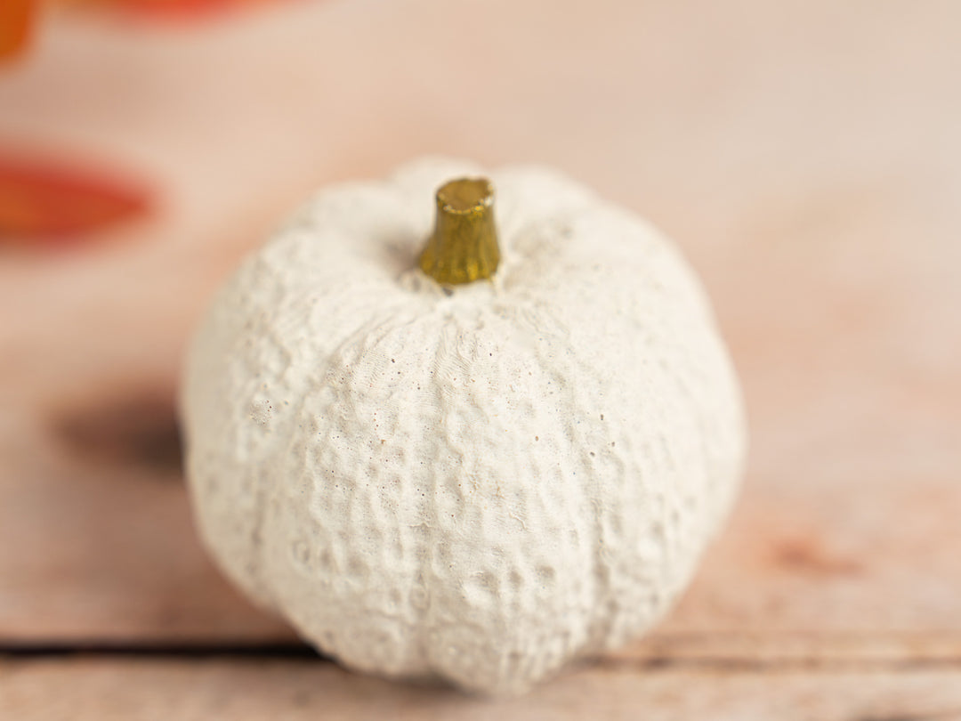 3D White and Gold Concrete Pumpkins