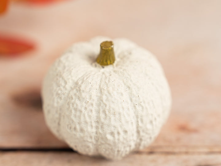3D White and Gold Concrete Pumpkins