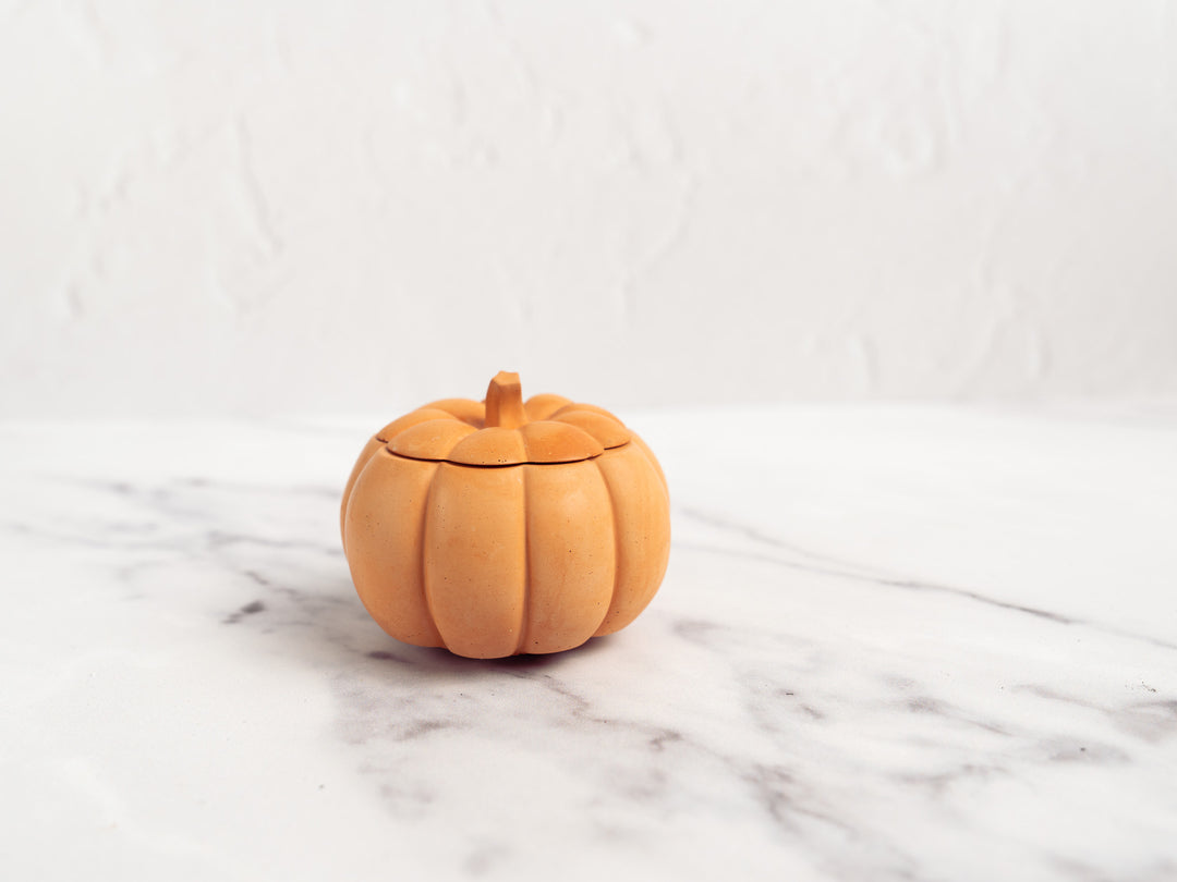 Concrete Pumpkin with Lid