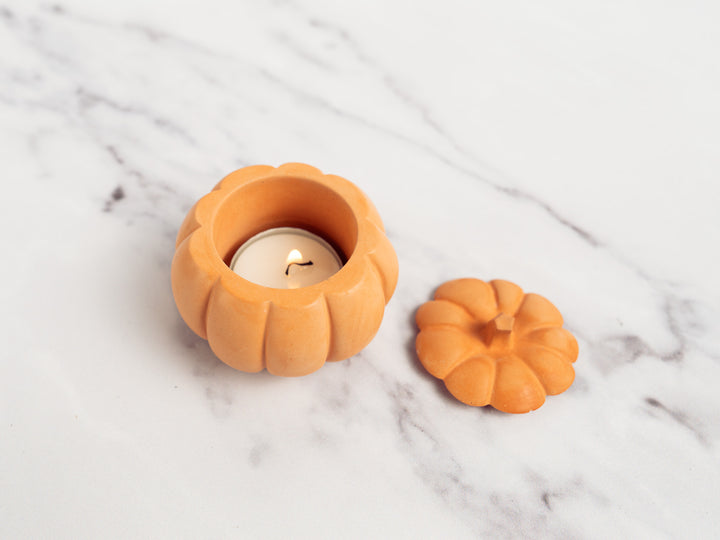 Concrete Pumpkin with Lid