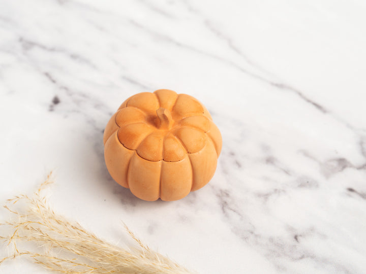 Concrete Pumpkin with Lid