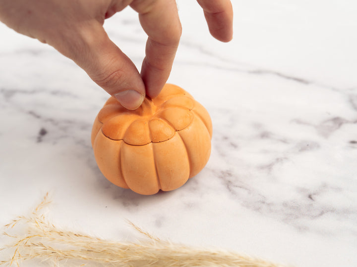Concrete Pumpkin with Lid