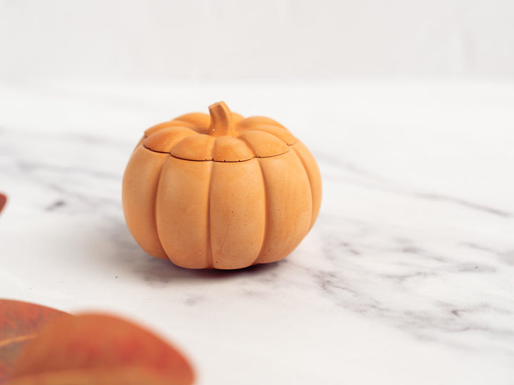 Concrete Pumpkin with Lid