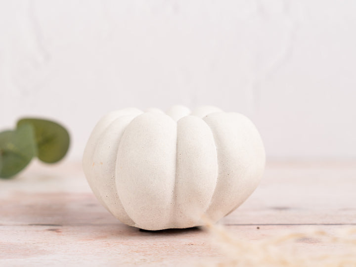 Handmade White Concrete Pumpkin for Autumn Decor, 5 styles available