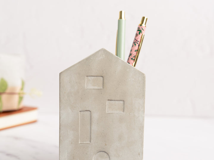 Concrete House Pot Shaped Bookends
