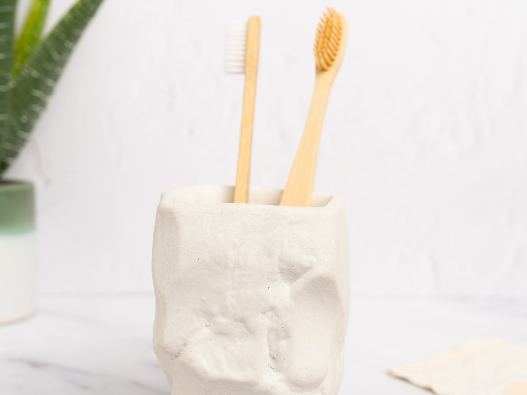 Rock Texture Concrete Toothbrush Pot