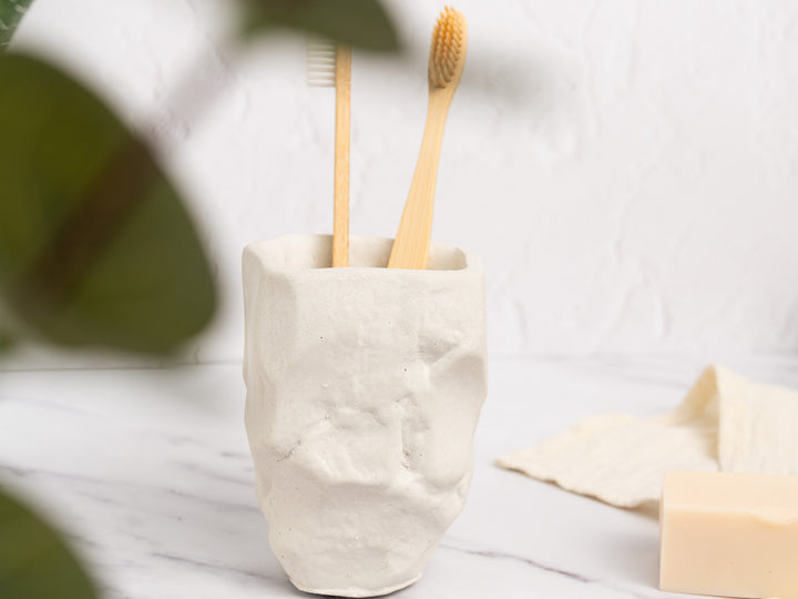 Rock Texture Concrete Toothbrush Pot