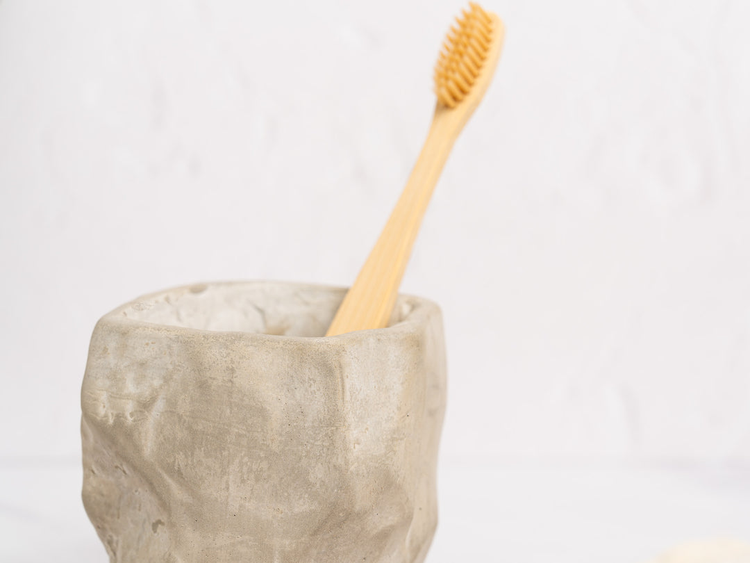 Rock Texture Concrete Toothbrush Pot