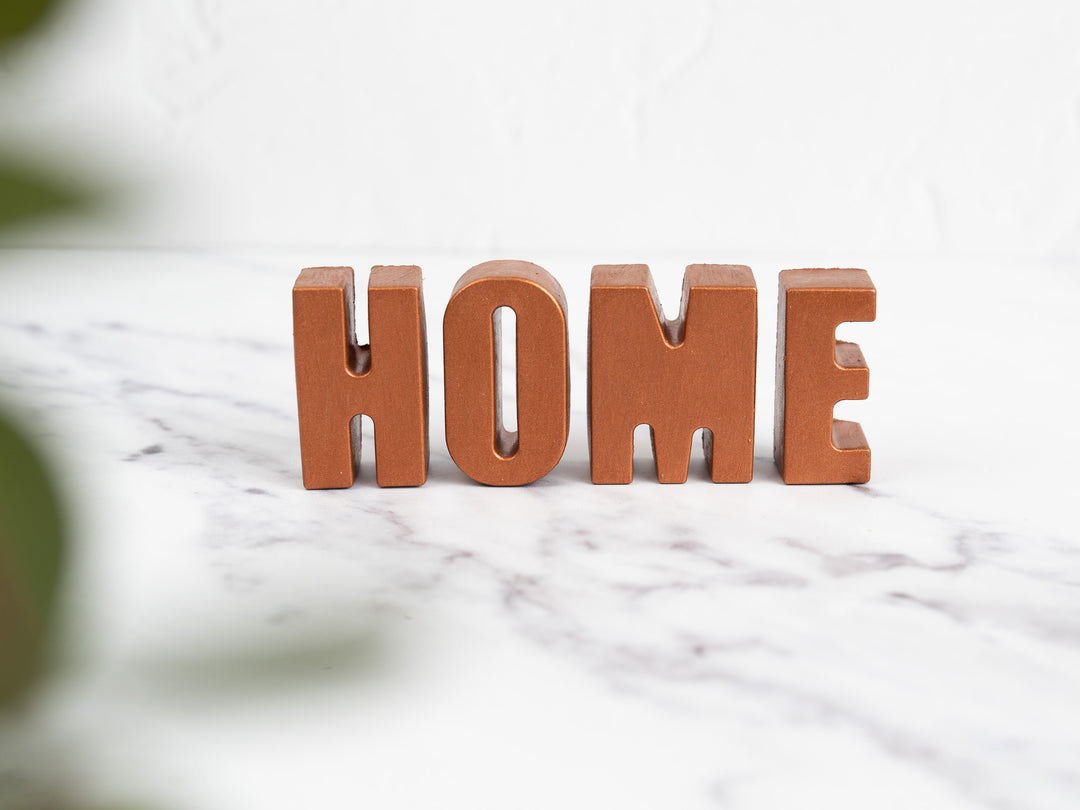 3D Copper Concrete Letters