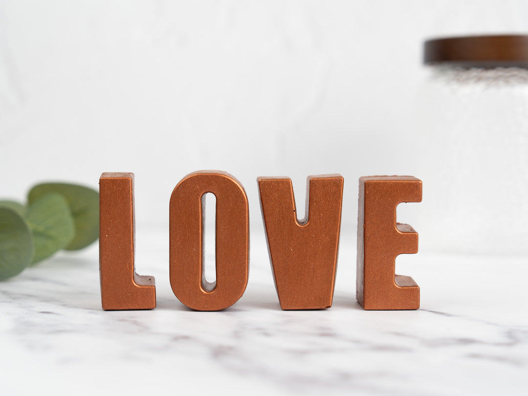 3D Copper Concrete Letters
