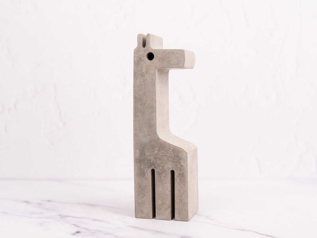 Concrete Giraffe Bookends