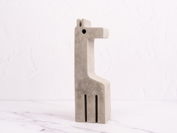 Concrete Giraffe Bookends