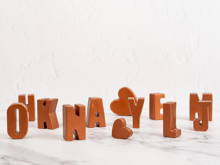 3D Copper Concrete Letters