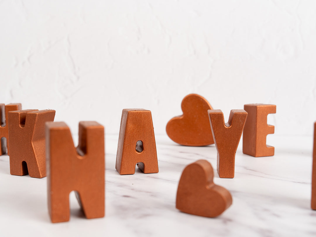 3D Copper Concrete Letters