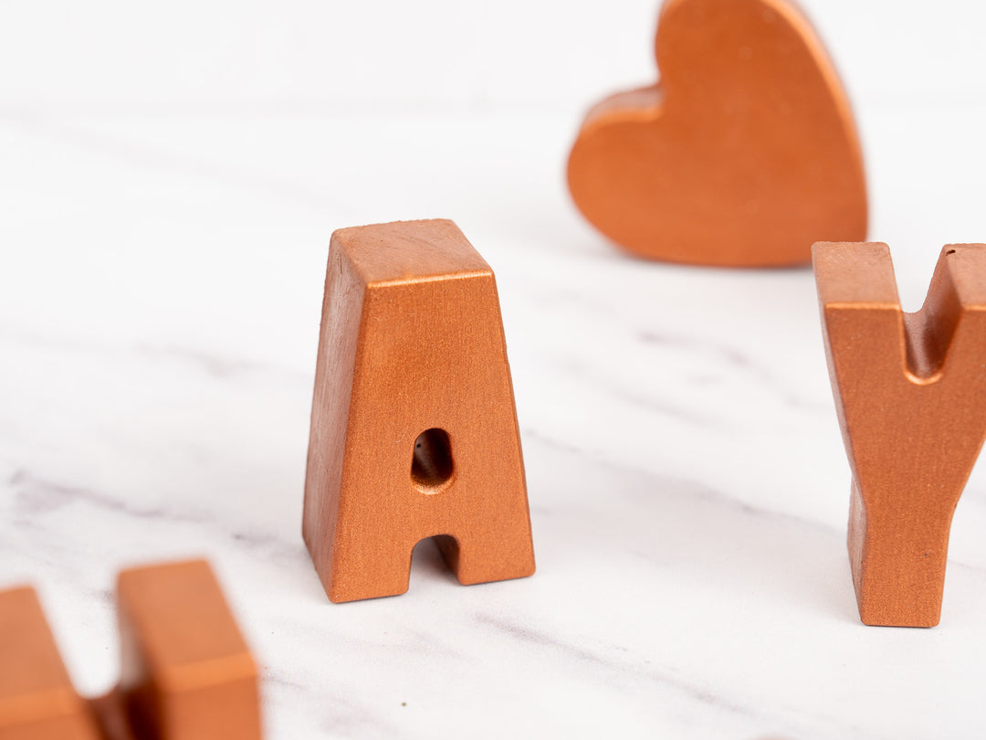 3D Copper Concrete Letters