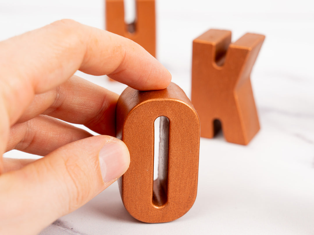 3D Copper Concrete Letters