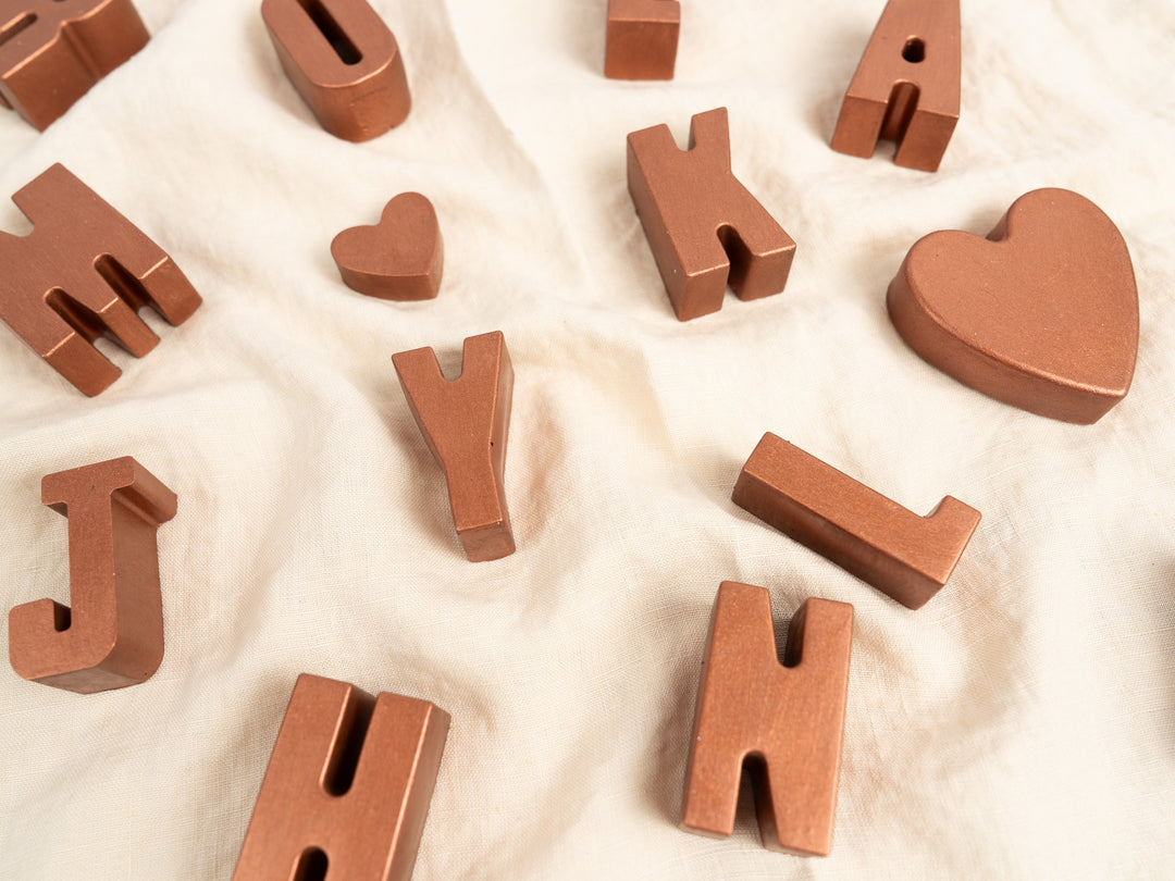 3D Copper Concrete Letters