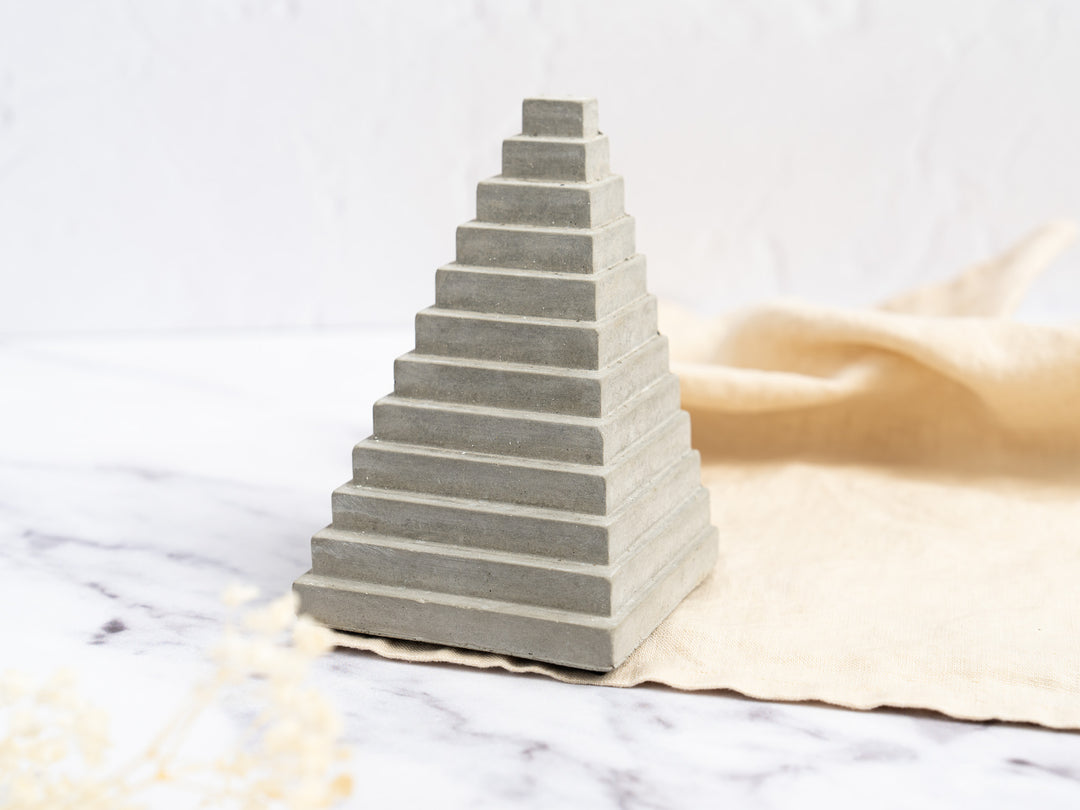 Concrete Mayan Pyramid Bookends