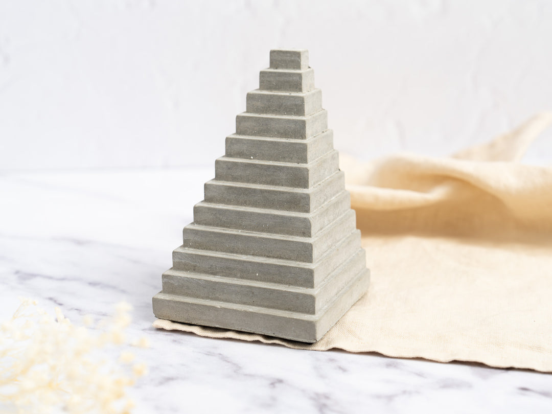 Concrete Mayan Pyramid Bookends