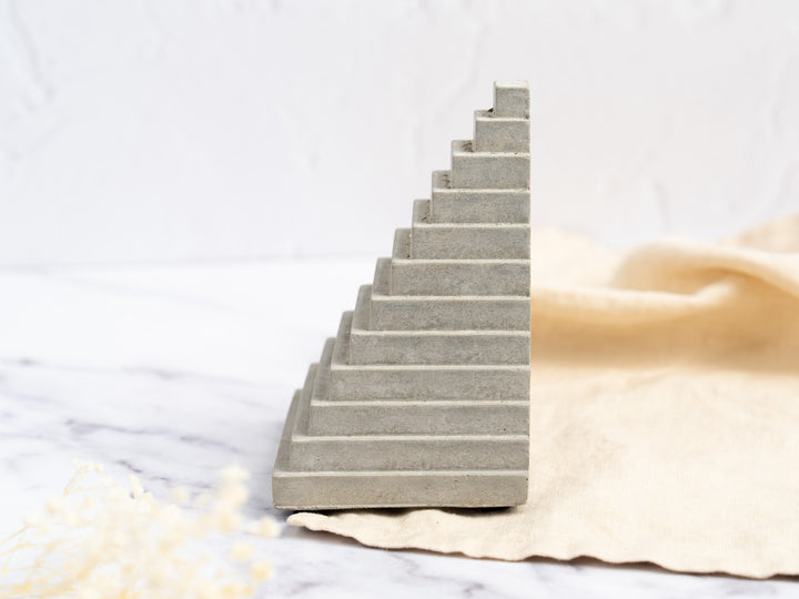 Concrete Mayan Pyramid Bookends