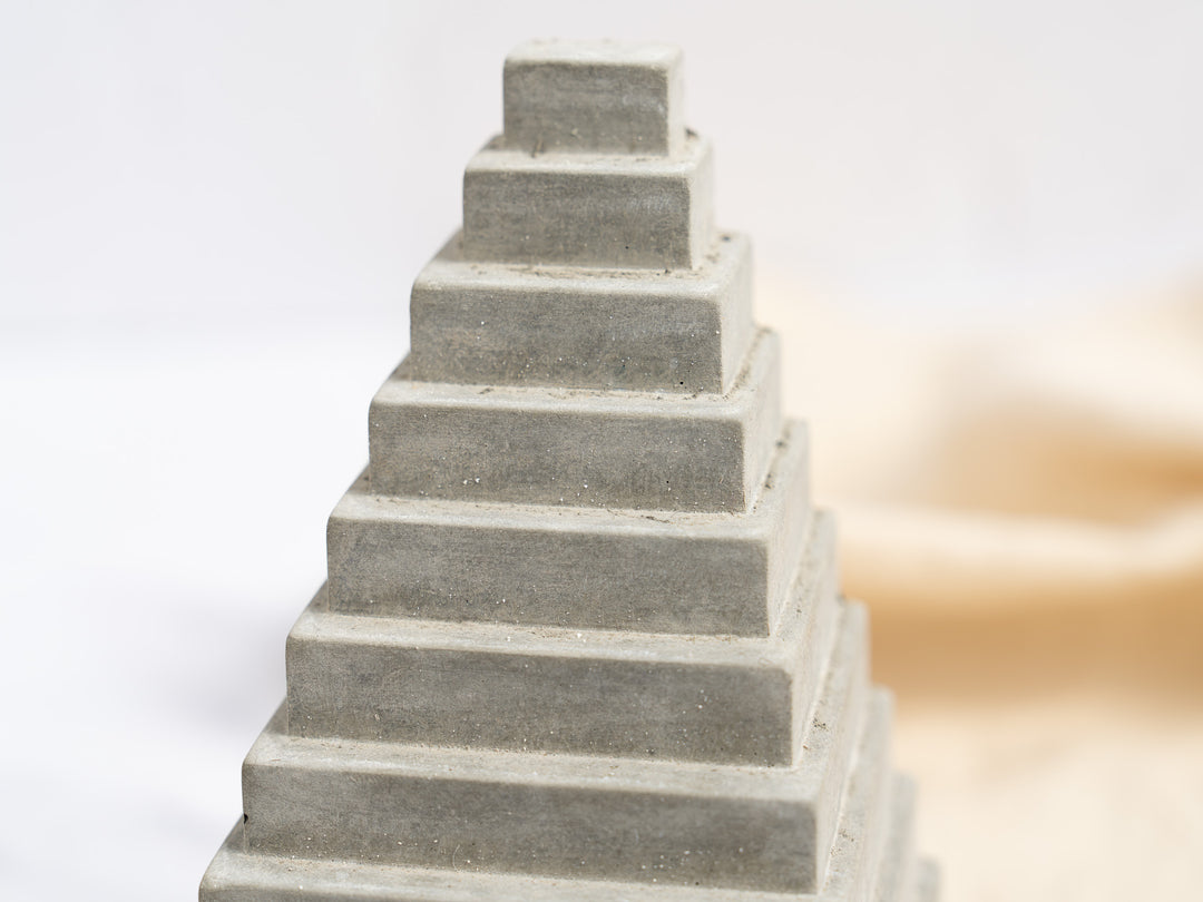 Concrete Mayan Pyramid Bookends