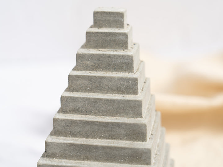 Concrete Mayan Pyramid Bookends