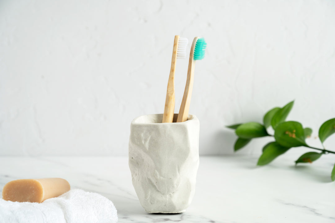 Rock Texture Concrete Toothbrush Pot