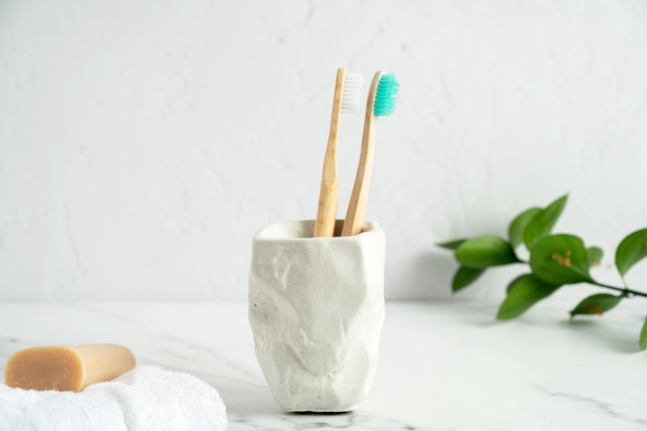 Rock Texture Concrete Toothbrush Pot