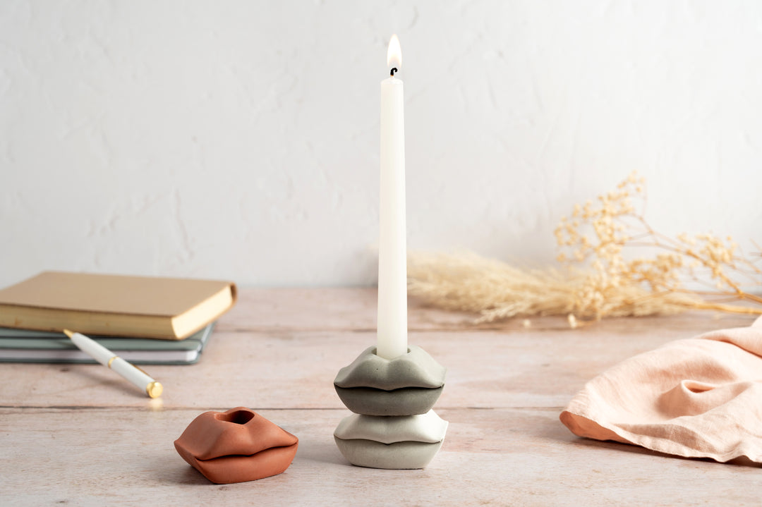 3D Stackable Lip Candle Stick Holders