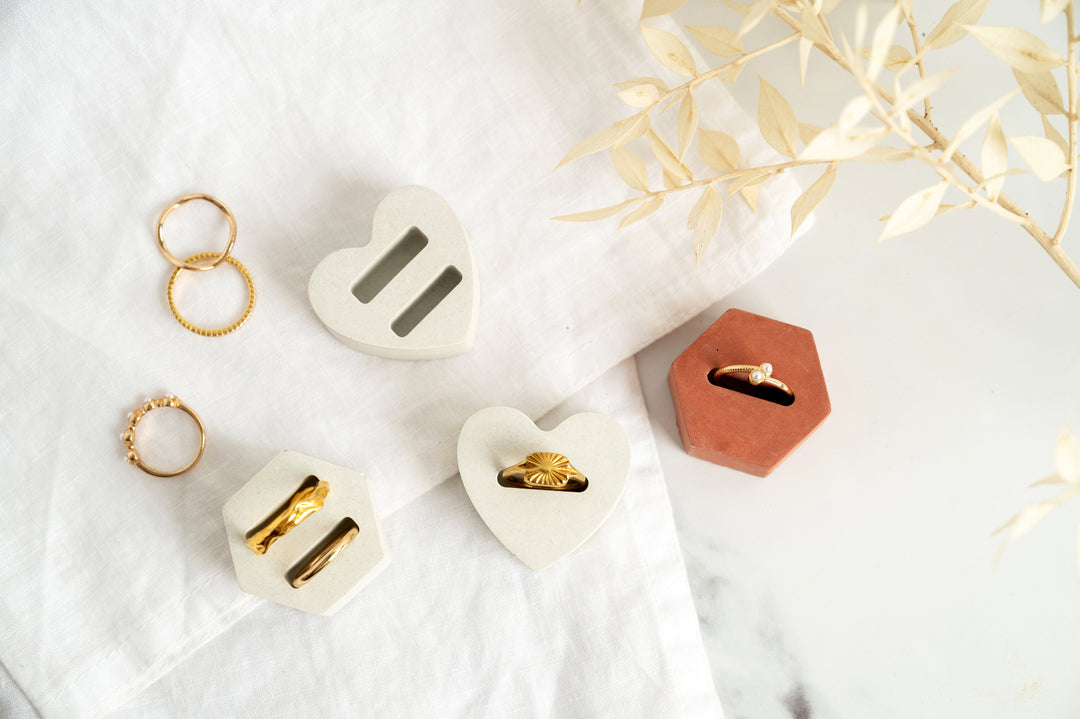 Heart-Shaped and Geometric Ring Holders