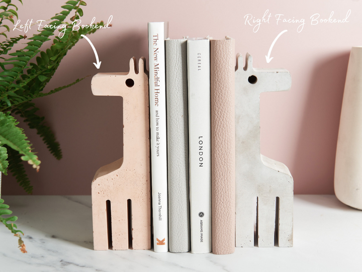 Concrete Giraffe Bookends