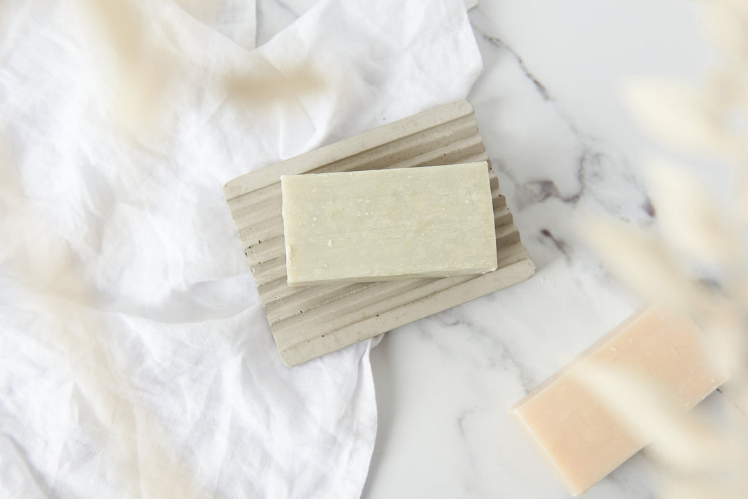 Ridged Concrete Soap Dish