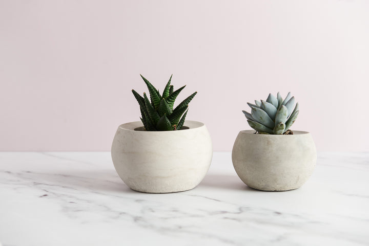 Spherical Concrete Pots with Lid
