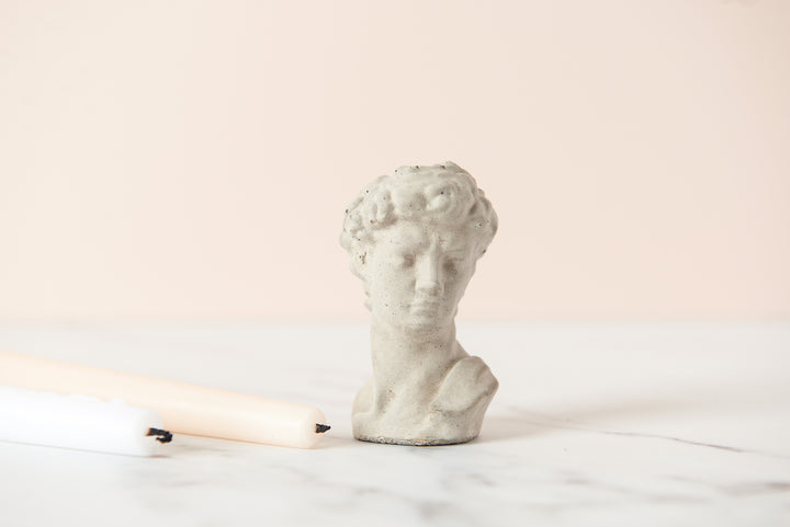 Concrete David Statue Candle Holder