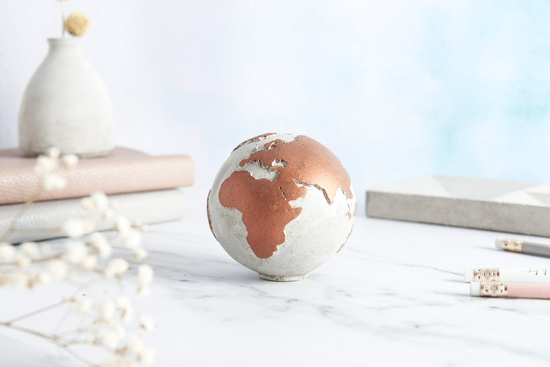 Copper Concrete Globe