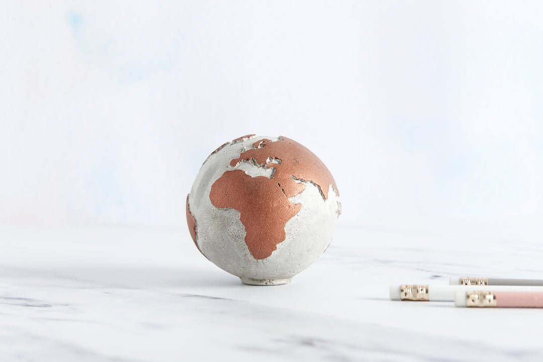 Copper Concrete Globe