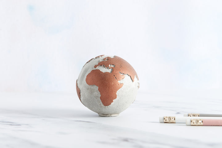 Copper Concrete Globe