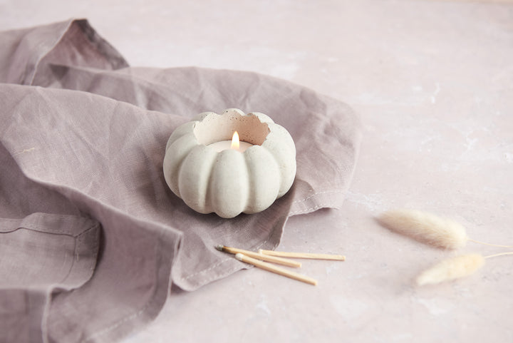 Concrete Pumpkin Tea Light Holder