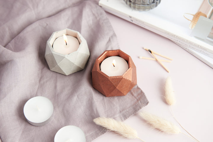 Geometric Concrete Tea Light Holder