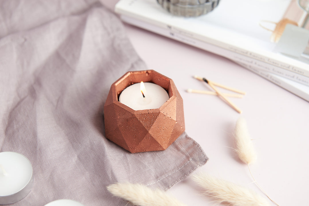 Geometric Concrete Tea Light Holder