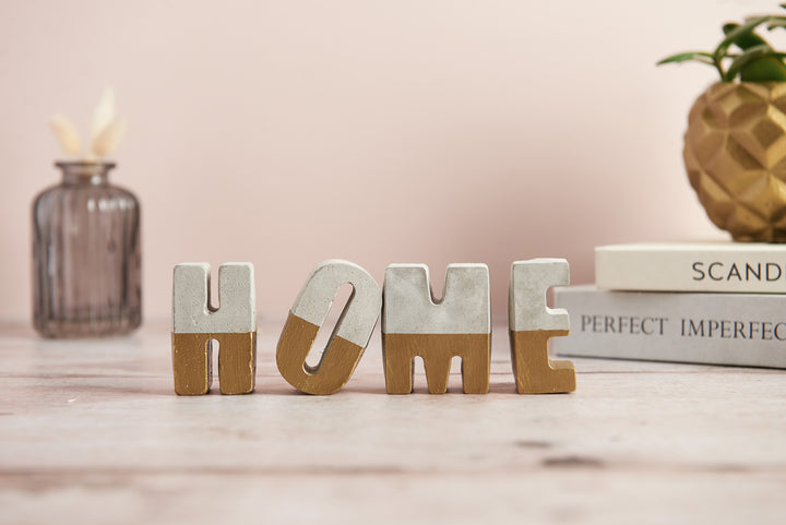 Half Gold Concrete Letters