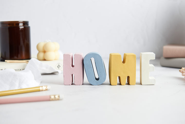 Pastel Concrete Letters