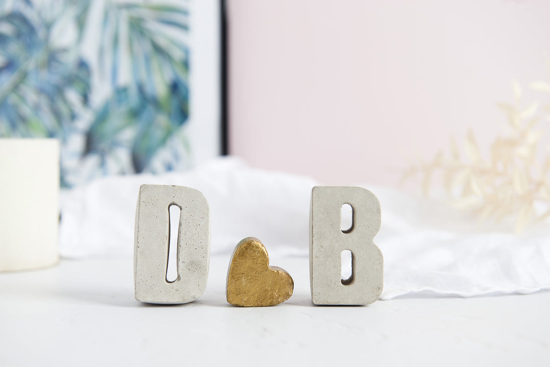 Gold and Concrete Initials Gift Set