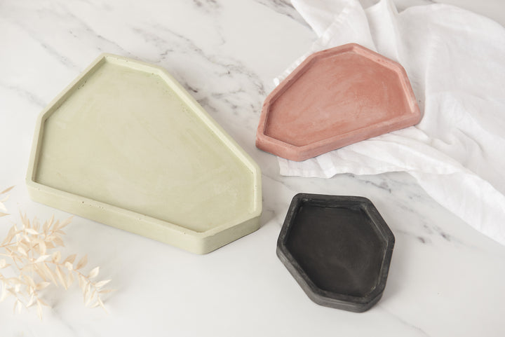 Abstract Shaped Concrete Trays