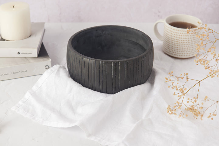 Striped Edge Concrete Bowls
