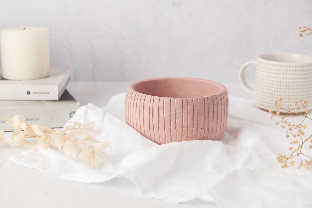 Striped Edge Concrete Bowls