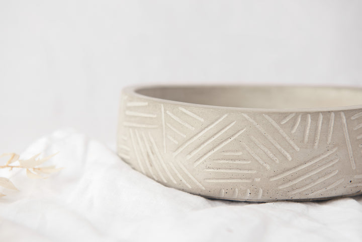 Textured Round Concrete Bowl